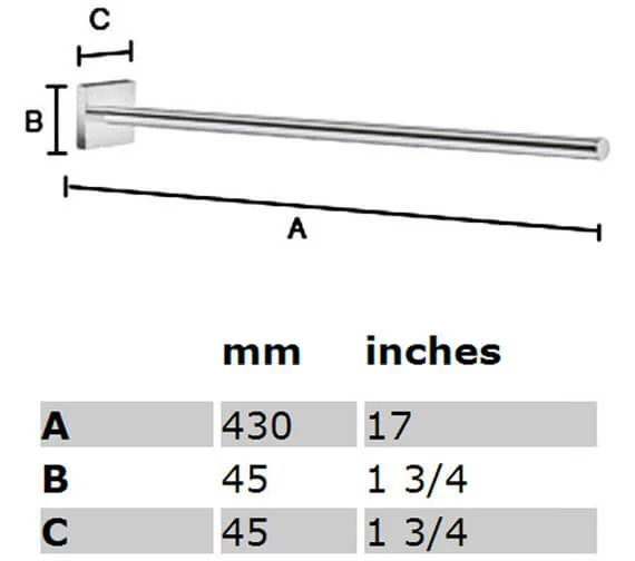 Smedbo House 430mm Fixed Towel Rail 2 Smedbo House 430mm Fixed Towel Rail - Image 2