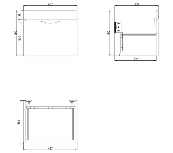 Saneux Indigo Wall Mounted 1 Drawer Unit 3 Saneux Indigo Wall Mounted 1 Drawer Unit - Image 3