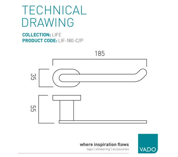 Vado Wall Mounted Chrome Toilet Paper Holder 3 Vado Wall Mounted Chrome Toilet Paper Holder - Image 3