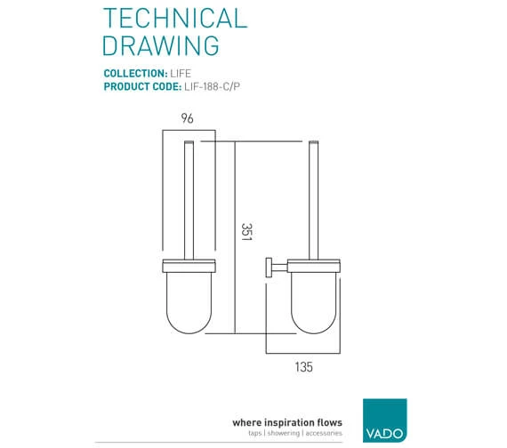 Vado Life Wall Mounted Chrome Toilet Brush And Holder 2 Vado Life Wall Mounted Chrome Toilet Brush And Holder - Image 2