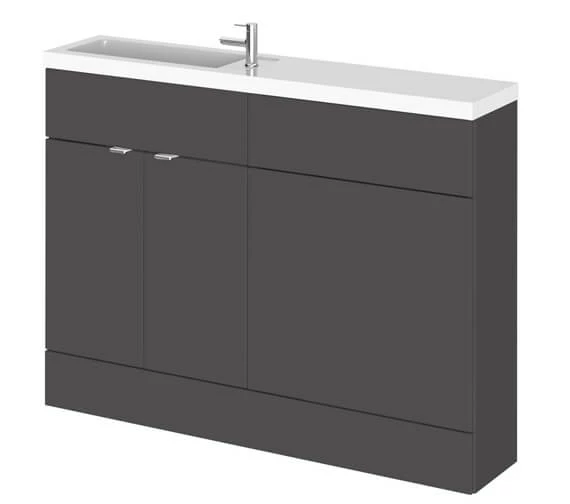 Hudson Reed Fusion 1200mm Compact Furniture Pack - Vanity And WC Unit With Basin 8 Hudson Reed Fusion 1200mm Compact Furniture Pack - Vanity And WC Unit With Basin - Image 8