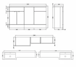Hudson Reed Fusion 1500mm Furniture Pack - Vanity Unit-Base Unit-WC Unit With Basin -UK Bathroom Products Sales 2024 M 2019 1 30 12 26 31 795