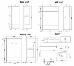Hudson Reed Fusion 1500mm Furniture Pack - Vanity Unit-Base Unit-WC Unit And Basin -UK Bathroom Products Sales 2024 M 2019 1 30 14 12 5 330