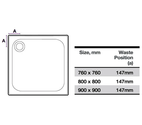 Merlyn Ionic MStone Square White Shower Tray 2 Merlyn Ionic MStone Square White Shower Tray - Image 2