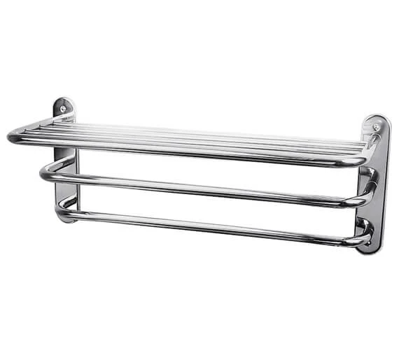 Nuie 663mm Wide 3 Tier Chrome Towel Rack 2 Nuie 663mm Wide 3 Tier Chrome Towel Rack - Image 2