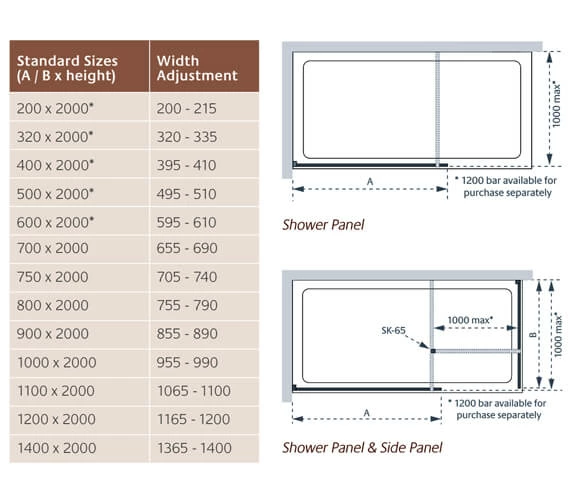 Lakes Coastline Cannes 10mm Walk In Shower Screen 700mm 2 Lakes Coastline Cannes 10mm Walk In Shower Screen 700mm - Image 2