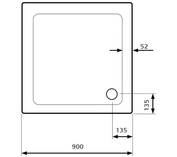 Lakes Low Profile ABS Stone Resin White Square Tray With Waste 6 Lakes Low Profile ABS Stone Resin White Square Tray With Waste - Image 6