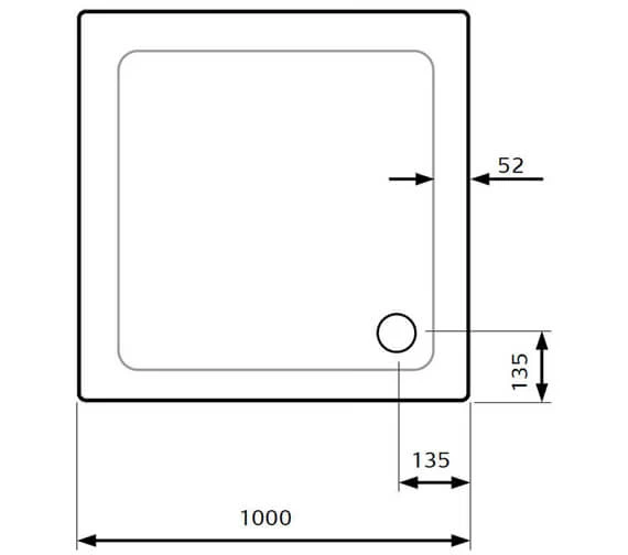Lakes Low Profile ABS Stone Resin White Square Tray With Waste 8 Lakes Low Profile ABS Stone Resin White Square Tray With Waste - Image 8