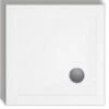 Lakes Standard Height 80mm Stone Resin White Square Shower Tray With Waste