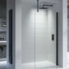 Kudos Ultimate Black 1952mm High Flat 8mm Glass Shower Panel