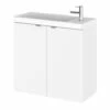 Hudson Reed Fusion 600mm Wall Hung 2 Door Slimline Vanity Unit And Basin