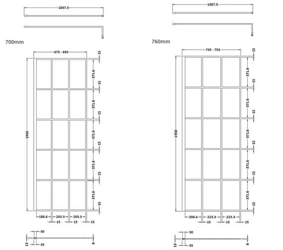 Hudson Reed Black Framed Walk-In Wetroom Screen And Support Bar 3 Hudson Reed Black Framed Walk-In Wetroom Screen And Support Bar - Image 3