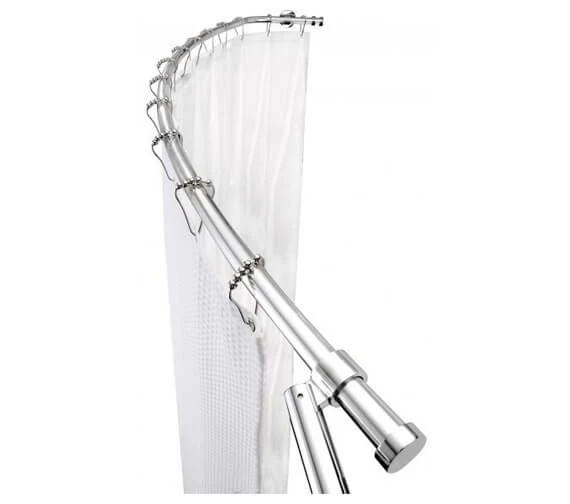 Croydex Luxury Curved Chrome Shower Curtain Rail Rod 3 Croydex Luxury Curved Chrome Shower Curtain Rail Rod - Image 3