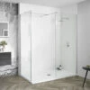 Aquadart Wetroom 8 Polished Silver 2000mm Height Walk-In Shower Glass Panel
