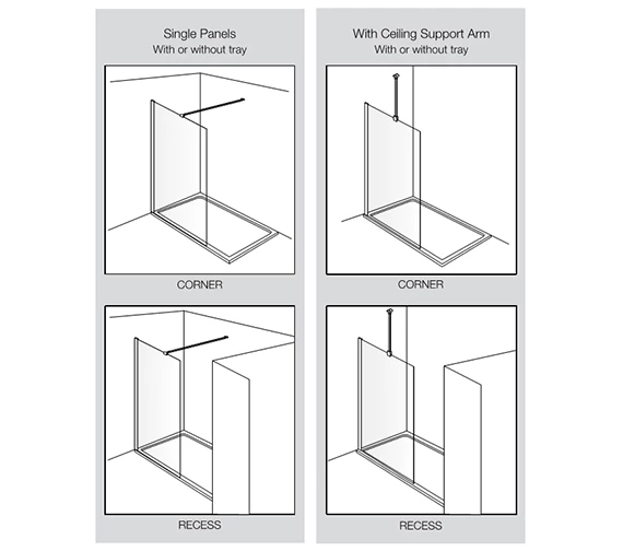 Aquadart Wetroom 8 Polished Silver 2000mm Height Walk-In Shower Glass Panel 3 Aquadart Wetroom 8 Polished Silver 2000mm Height Walk-In Shower Glass Panel - Image 3