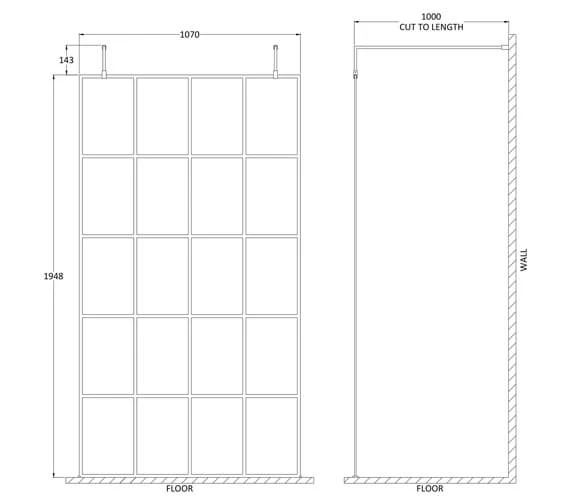 Hudson Reed Black Frame Shower Screen With Arms And Feet 11 Hudson Reed Black Frame Shower Screen With Arms And Feet - Image 11