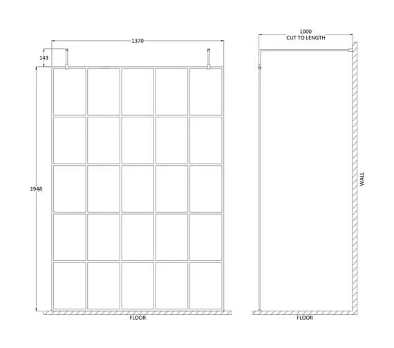 Hudson Reed Black Frame Shower Screen With Arms And Feet 15 Hudson Reed Black Frame Shower Screen With Arms And Feet - Image 15