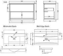 Hudson Reed Coast Wall Hung Open Shelf Unit And Basin -UK Bathroom Products Sales 2024 M 2019 5 4 8 13 50 13