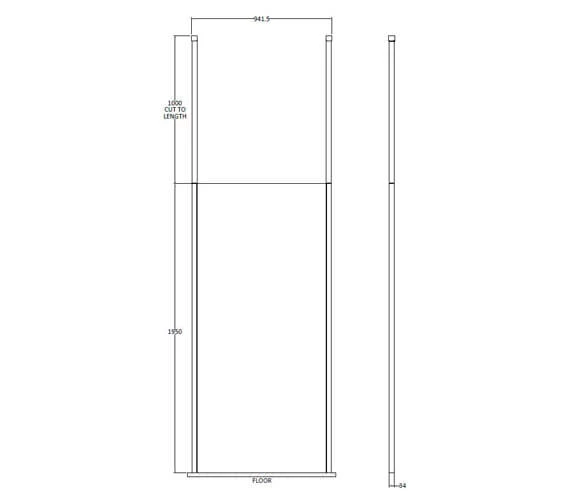 Hudson Reed Black Wetroom Screen And Ceiling Post 6 Hudson Reed Black Wetroom Screen And Ceiling Post - Image 6