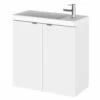 Hudson Reed Fusion 500mm Wall Hung 2 Door Slimline Vanity Unit And Basin