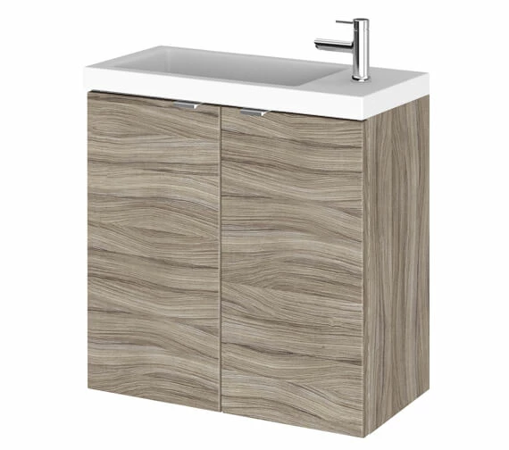 Hudson Reed Fusion 500mm Wall Hung 2 Door Slimline Vanity Unit And Basin 3 Hudson Reed Fusion 500mm Wall Hung 2 Door Slimline Vanity Unit And Basin - Image 3