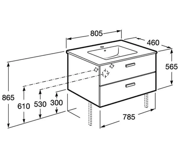 Roca Victoria Unik Wall Hung White Vanity Unit With 2 Drawer 4 Roca Victoria Unik Wall Hung White Vanity Unit With 2 Drawer - Image 4