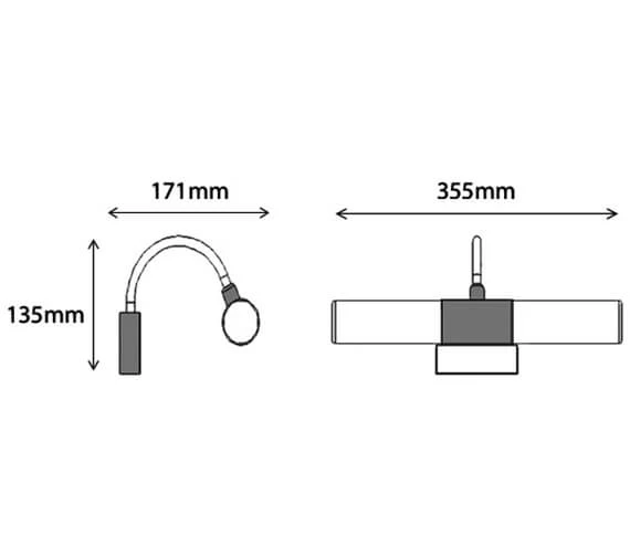 Sensio Phoenix Double LED Tube Wall Light 2 Sensio Phoenix Double LED Tube Wall Light - Image 2