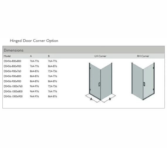 Aqata Design DS456 Sleek Hinged Door Corner Enclosure 2 Aqata Design DS456 Sleek Hinged Door Corner Enclosure - Image 2