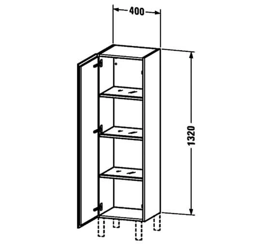 Duravit L-Cube 1320mm High 1 Door Cabinet 6 Duravit L-Cube 1320mm High 1 Door Cabinet - Image 6