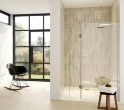 Aqata Design DS446 Shower Screen And Hinged Panel For Recess Installation