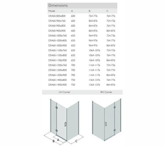 Aqata Design DS460 Hinged Door Shower Enclosure For Corner Installation 2 Aqata Design DS460 Hinged Door Shower Enclosure For Corner Installation - Image 2