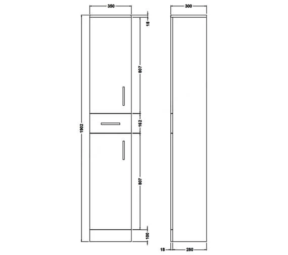 Essential Alaska 350 X 1902mm White Double-Door Tall Boy Unit 2 Essential Alaska 350 X 1902mm White Double-Door Tall Boy Unit - Image 2