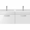 Nuie Athena 1205 X 390mm Wall Hung 2 Drawer Cabinet And Double Basin