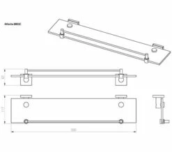 Miller Atlanta Glass Shelf With Guard Rail 500mm - 8802C -UK Bathroom Products Sales 2024 M 2020 3 27 10 45 28 350