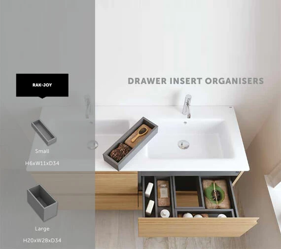 RAK Joy Wall Hung 2 Drawer Vanity Unit 5 RAK Joy Wall Hung 2 Drawer Vanity Unit - Image 5