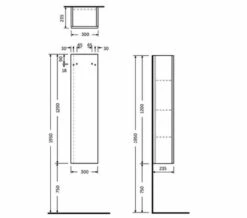 RAK Joy Wall Hung Tall Storage Pure White Unit 300 X 1200mm -UK Bathroom Products Sales 2024 M 2020 5 28 17 2 51 589