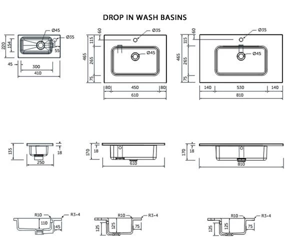 RAK Joy Wall Hung 2 Drawer Vanity Unit 6 RAK Joy Wall Hung 2 Drawer Vanity Unit - Image 6