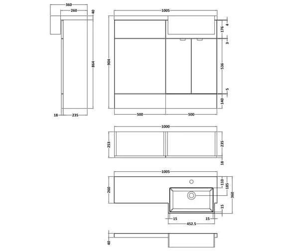 Hudson Reed Fusion Combination Furniture Pack - Vanity And WC Unit With Basin 7 Hudson Reed Fusion Combination Furniture Pack - Vanity And WC Unit With Basin - Image 7