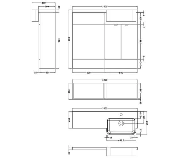 Hudson Reed Fusion Combination Furniture Pack - Vanity And WC Unit With Basin 3 Hudson Reed Fusion Combination Furniture Pack - Vanity And WC Unit With Basin - Image 3