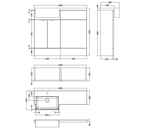 Hudson Reed Fusion Combination Furniture Pack - Vanity And WC Unit With Basin 6 Hudson Reed Fusion Combination Furniture Pack - Vanity And WC Unit With Basin - Image 6