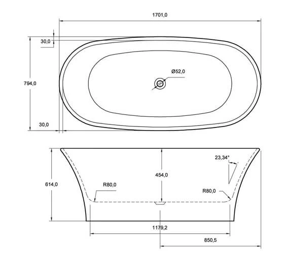 Aqua Ion Freestanding 800 X 1700mm Luxury Bath White 3 Aqua Ion Freestanding 800 X 1700mm Luxury Bath White - Image 3