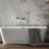 Aqua Mono 1700 X 800mm Luxury Back-To-Wall Freestanding Bath White