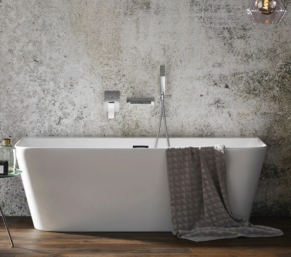 Aqua Mono 1700 X 800mm Luxury Back-To-Wall Freestanding Bath White 1 Aqua Mono 1700 X 800mm Luxury Back-To-Wall Freestanding Bath White