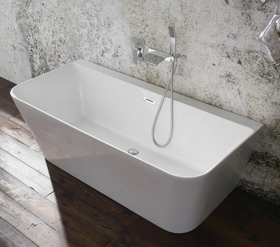Aqua Mono 1700 X 800mm Luxury Back-To-Wall Freestanding Bath White 3 Aqua Mono 1700 X 800mm Luxury Back-To-Wall Freestanding Bath White - Image 3