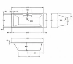 Aqua Legend Square Single Ended Standard White Bath - Sizes Available -UK Bathroom Products Sales 2024 M700 2020 10 26 7 51 10 272