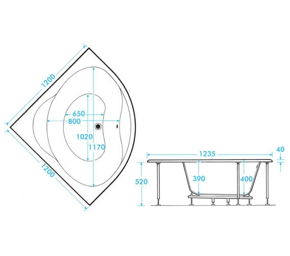 Aqua Lagoon Corner Bath - Different Sizes Available 2 Aqua Lagoon Corner Bath - Different Sizes Available - Image 2