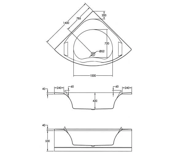 Aqua Luxe 1400mm Corner Whirlpool Bathtub With Built-In Headrest 2 Aqua Luxe 1400mm Corner Whirlpool Bathtub With Built-In Headrest - Image 2