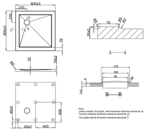 Crosswater Square Low Profile White Shower Tray 4 Crosswater Square Low Profile White Shower Tray - Image 4