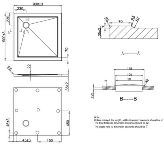 Crosswater Square Low Profile White Shower Tray 6 Crosswater Square Low Profile White Shower Tray - Image 6