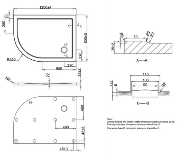 Crosswater Offset Quadrant 35mm Acrylic Shower Tray 4 Crosswater Offset Quadrant 35mm Acrylic Shower Tray - Image 4